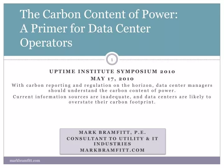 the carbon content of power a primer for data center operators