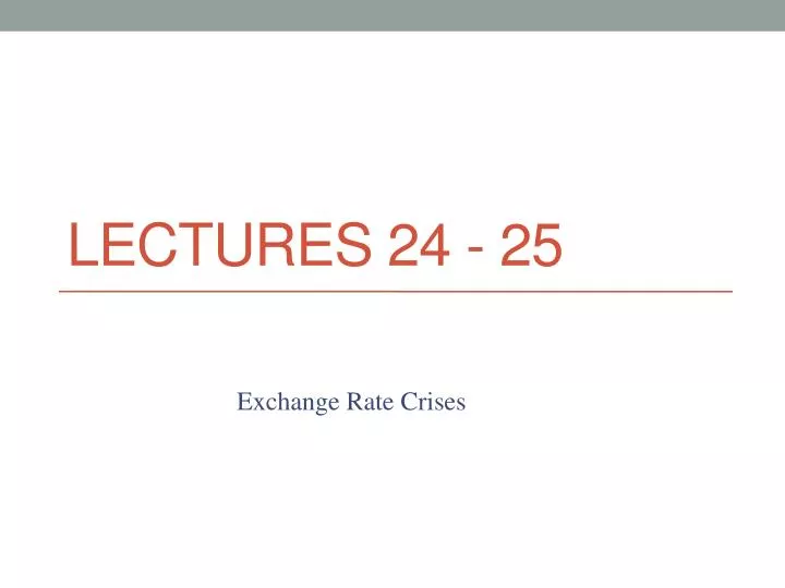lectures 24 25