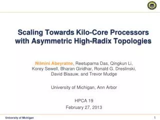 Scaling Towards Kilo-Core Processors with Asymmetric High-Radix Topologies