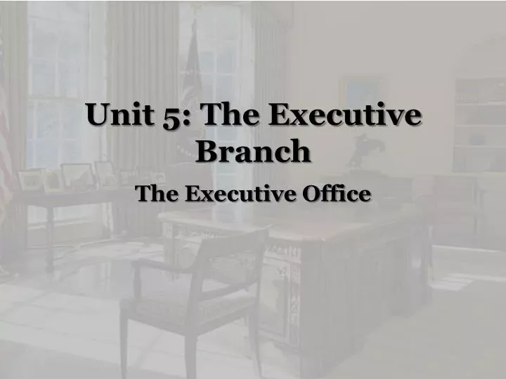 unit 5 the executive branch