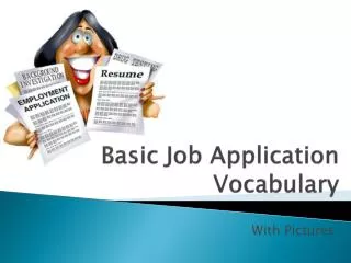 Basic Job Application Vocabulary