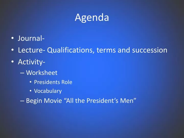 agenda