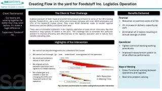 Creating Flow in the yard for Foodstuff Inc. Logistics Operation