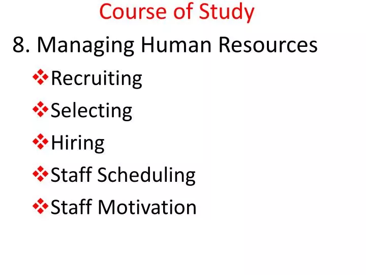 course of study