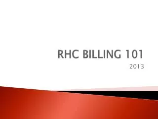 RHC BILLING 101