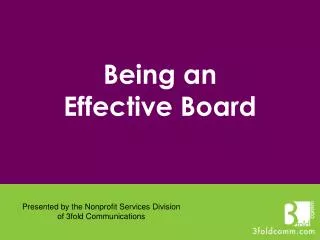 Being an Effective Board