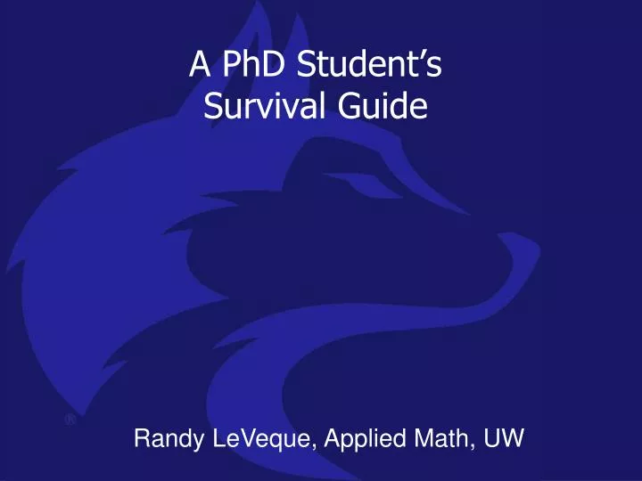 a phd student s survival guide