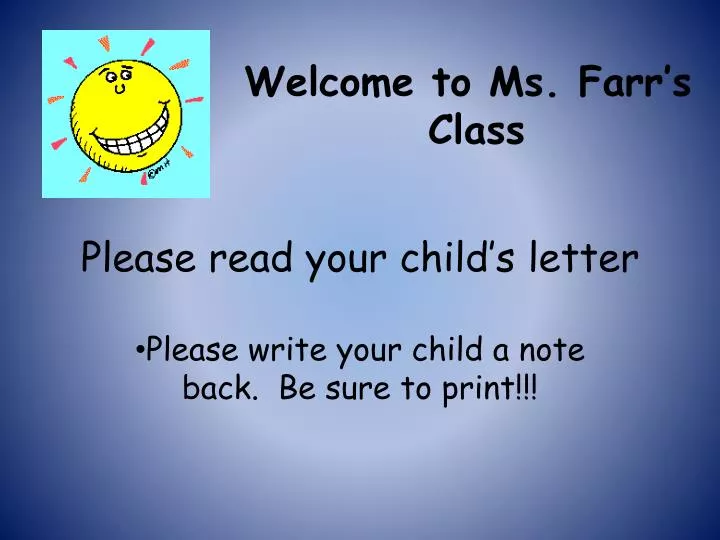 please write your child a note back be sure to print