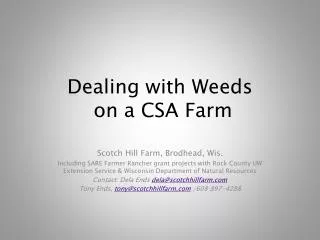 Dealing with Weeds on a CSA Farm