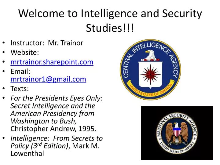 PPT - Welcome To Intelligence And Security Studies!!! PowerPoint ...