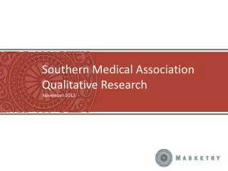 Southern Medical Association Qualitative Research