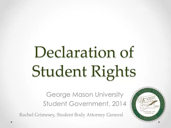 declaration of student rights