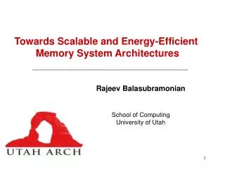 Towards Scalable and Energy-Efficient Memory System Architectures