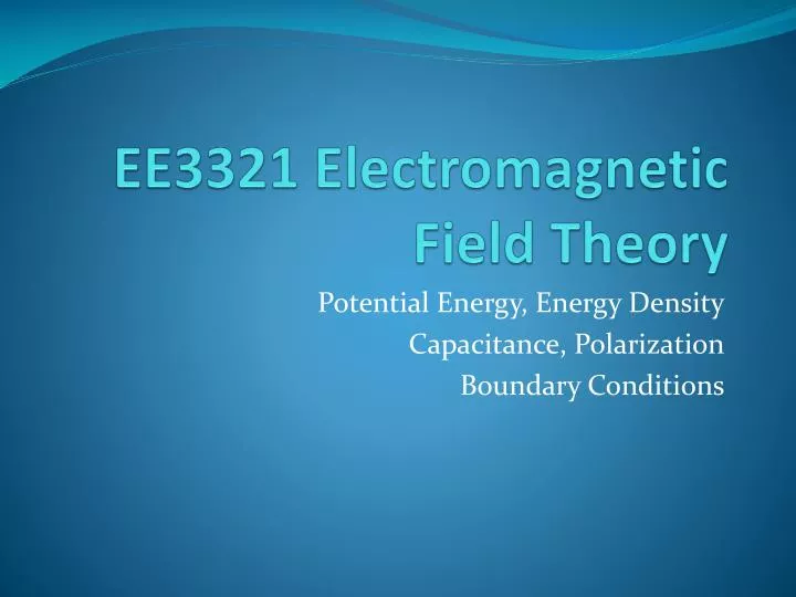 ee3321 electromagnetic field theory