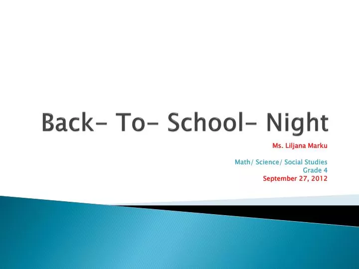 back to school night