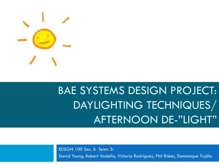 bae systems design project daylighting techniques afternoon de light