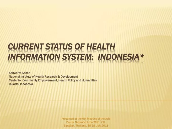 current status of health information system indonesia