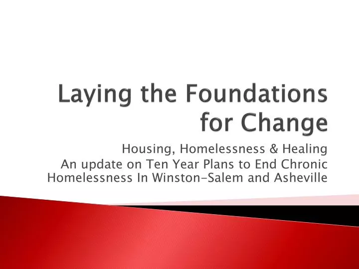 laying the foundations for change