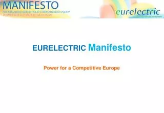 EURELECTRIC Manifesto