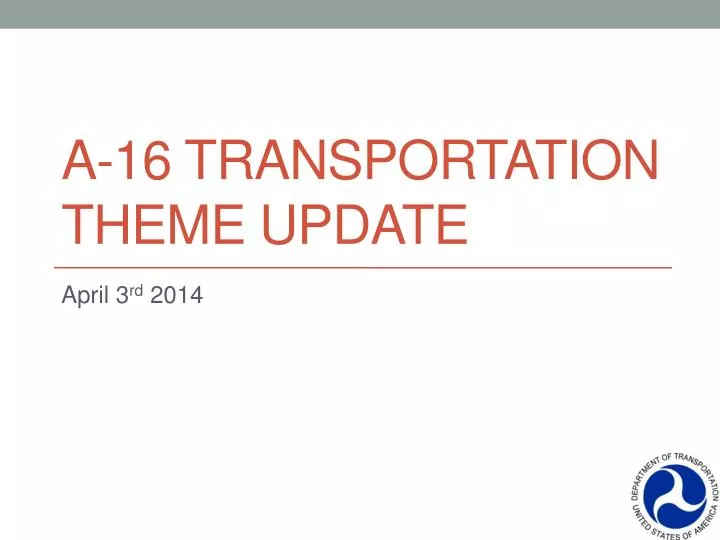 a 16 transportation theme update