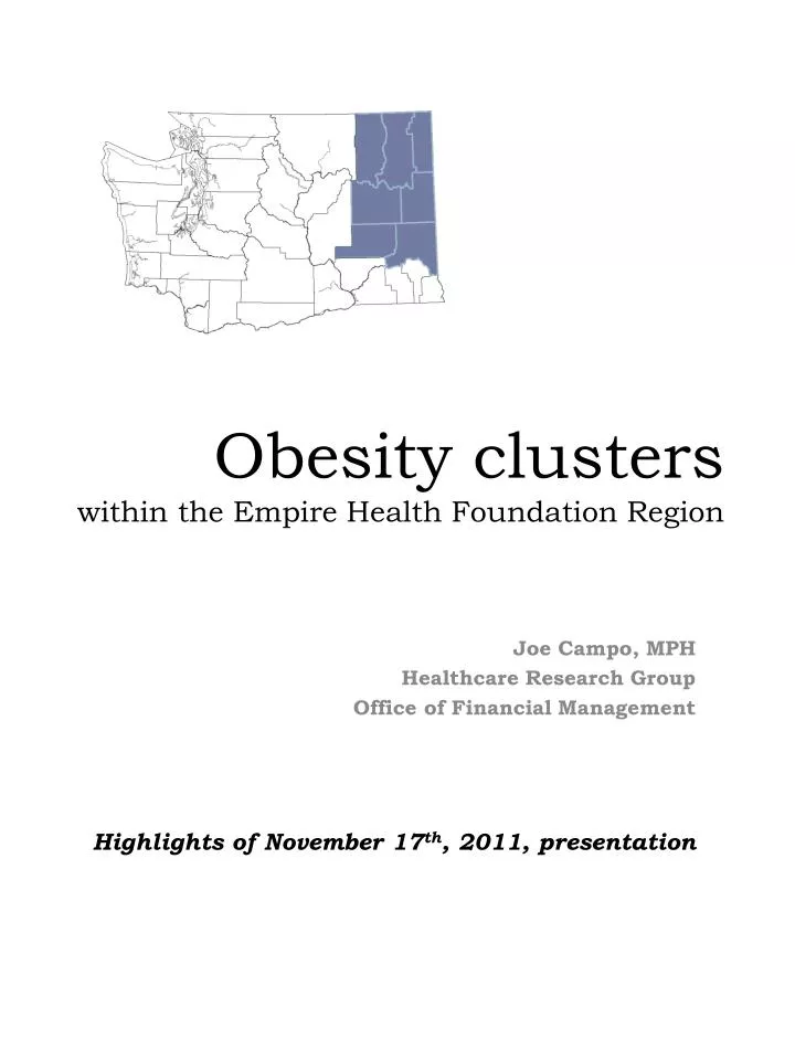 obesity clusters within the empire health foundation region