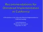 Recommendations for Olmstead Implementation in California - slide 1