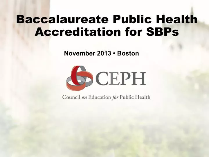 baccalaureate public health accreditation for sbps