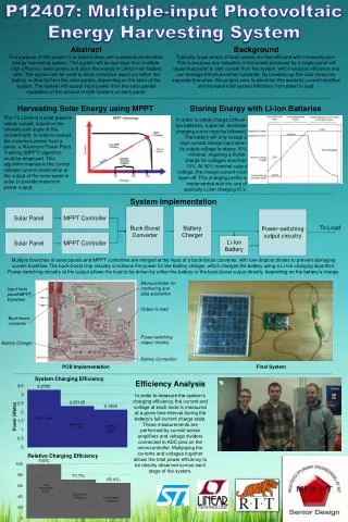 P12407: Multiple-input Photovoltaic Energy Harvesting System