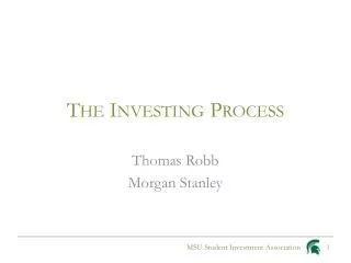 The Investing Process