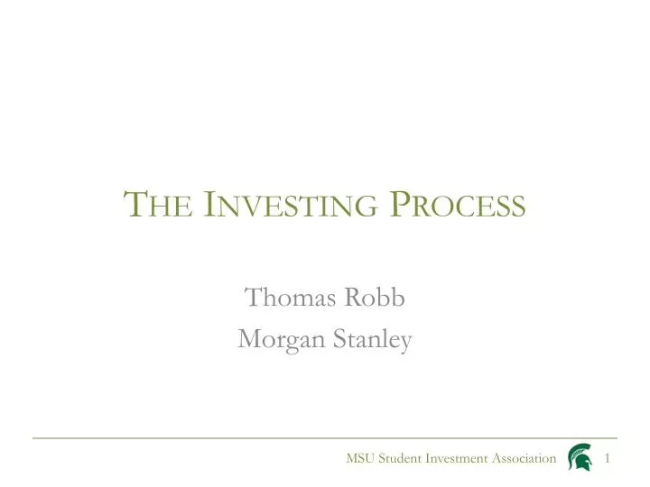 the investing process