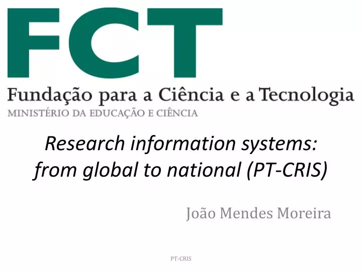 research information systems from global to national pt cris