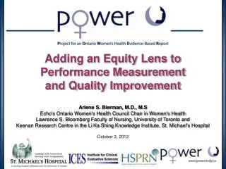 Adding an Equity Lens to Performance Measurement and Quality Improvement