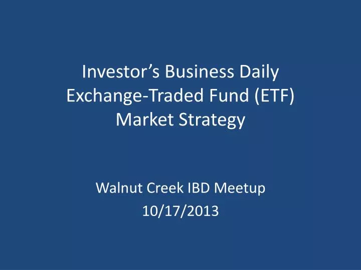 investor s business daily exchange traded fund etf market strategy