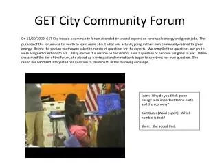 GET City Community Forum