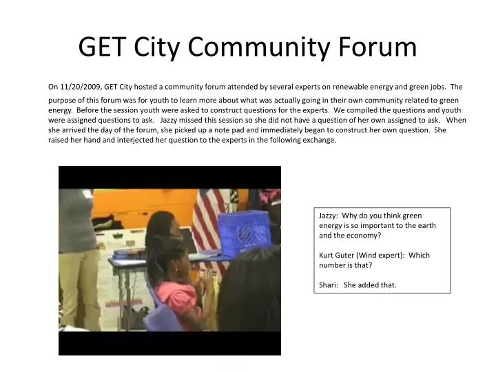 get city community forum
