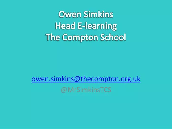 owen simkins head e learning the compton school