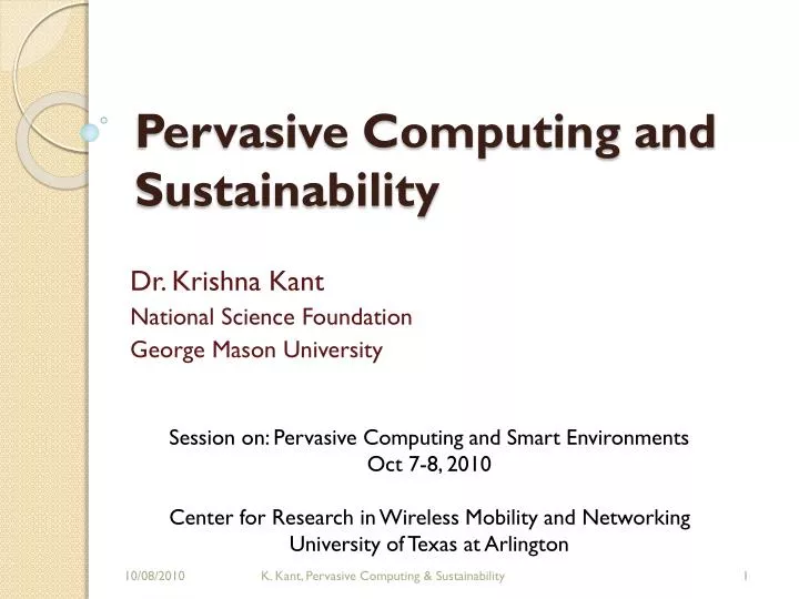 pervasive computing and sustainability