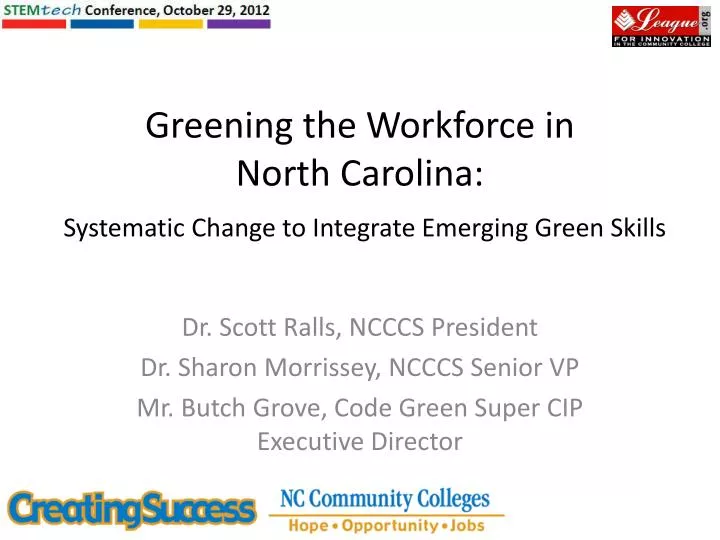 greening the workforce in north carolina systematic change to integrate emerging green skills