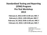 Standardized Testing and Reporting (STAR) Program Pre-Test Workshop 2013