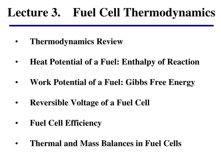 lecture 3 fuel cell thermodynamics