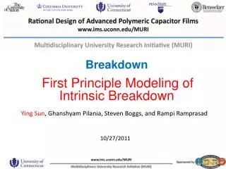Breakdown First Principle Modeling of Intrinsic Breakdown