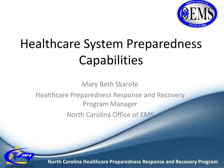 healthcare system preparedness capabilities