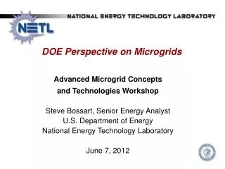 DOE Perspective on Microgrids
