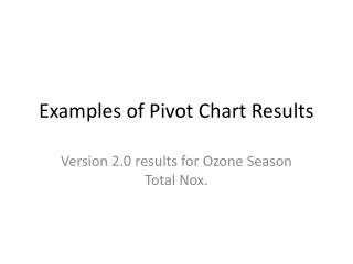 Examples of Pivot Chart Results