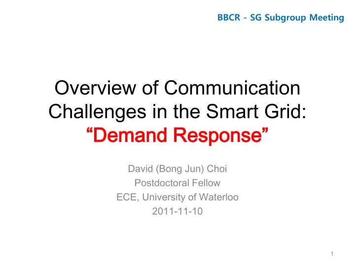 overview of communication challenges in the smart grid demand response