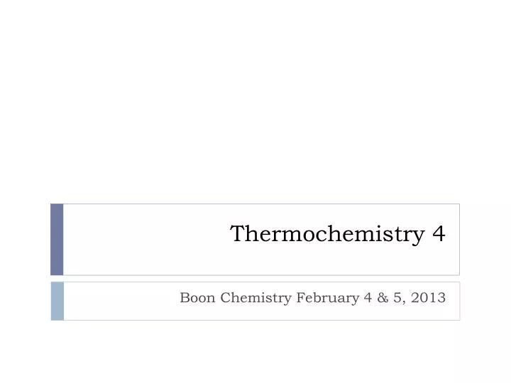 thermochemistry 4