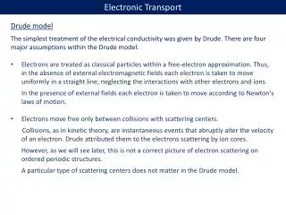 Electronic Transport