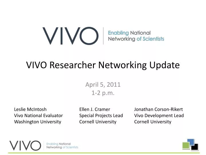 vivo researcher networking update