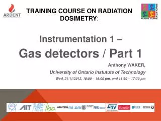 TRAINING COURSE on radiation dosimetry :