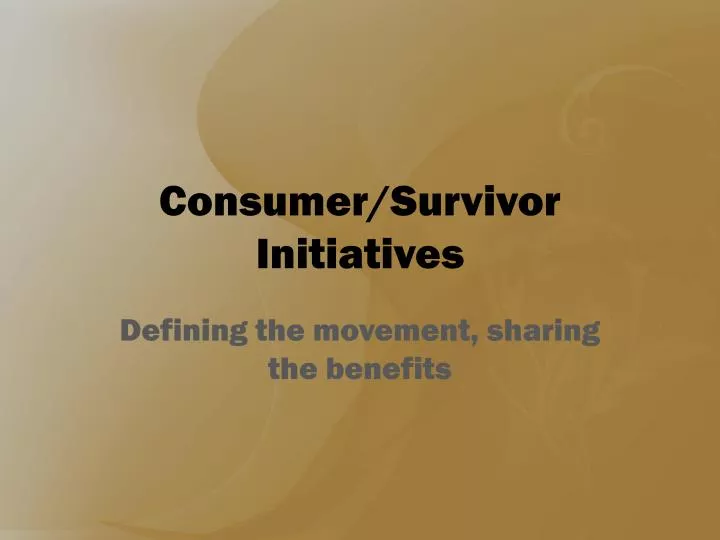 consumer survivor initiatives